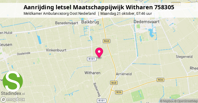 Aanrijding letsel Maatschappijwijk Witharen 758305