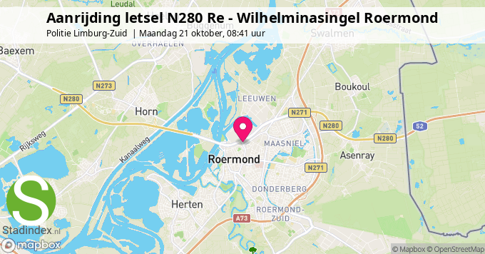 Aanrijding letsel N280 Re - Wilhelminasingel Roermond