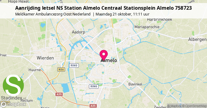 Aanrijding letsel NS Station Almelo Centraal Stationsplein Almelo 758723