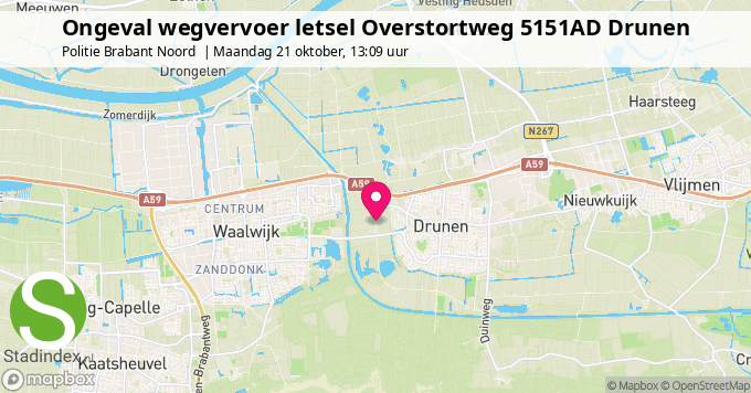 Ongeval wegvervoer letsel Overstortweg 5151AD Drunen