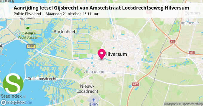 Aanrijding letsel Gijsbrecht van Amstelstraat Loosdrechtseweg Hilversum