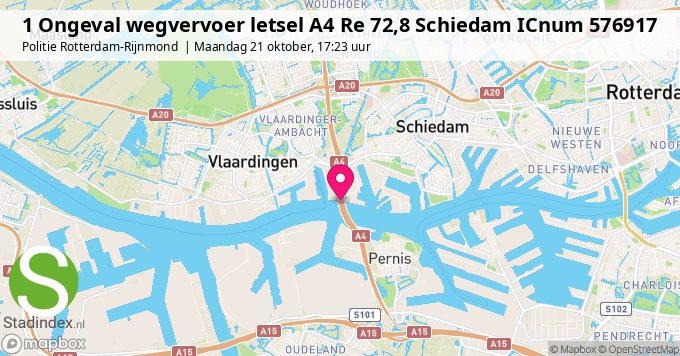 1 Ongeval wegvervoer letsel A4 Re 72,8 Schiedam ICnum 576917