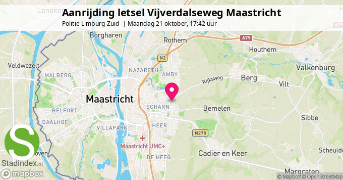 Aanrijding letsel Vijverdalseweg Maastricht