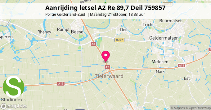 Aanrijding letsel A2 Re 89,7 Deil 759857