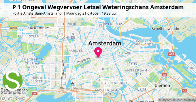 P 1 Ongeval Wegvervoer Letsel Weteringschans Amsterdam