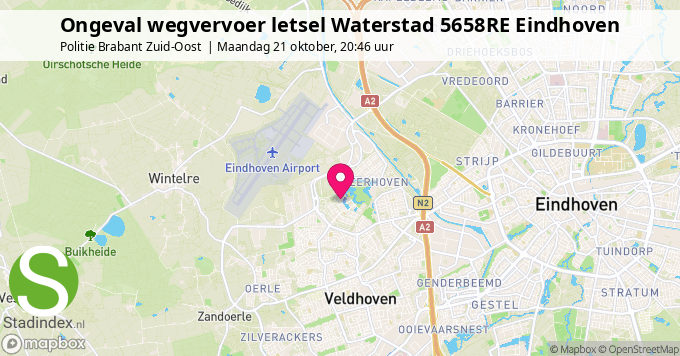 Ongeval wegvervoer letsel Waterstad 5658RE Eindhoven