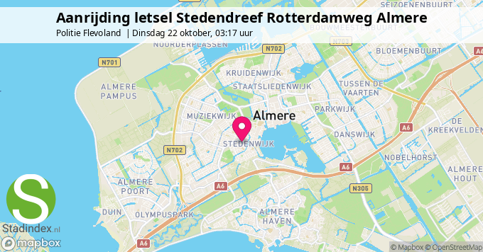 Aanrijding letsel Stedendreef Rotterdamweg Almere