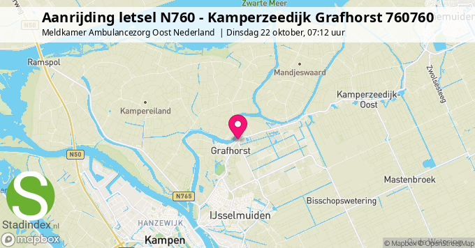 Aanrijding letsel N760 - Kamperzeedijk Grafhorst 760760