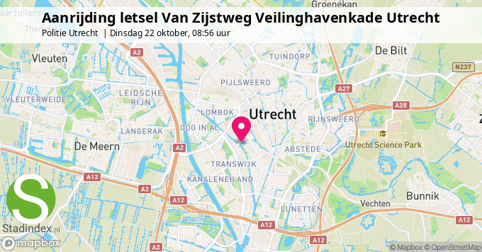 Aanrijding letsel Van Zijstweg Veilinghavenkade Utrecht