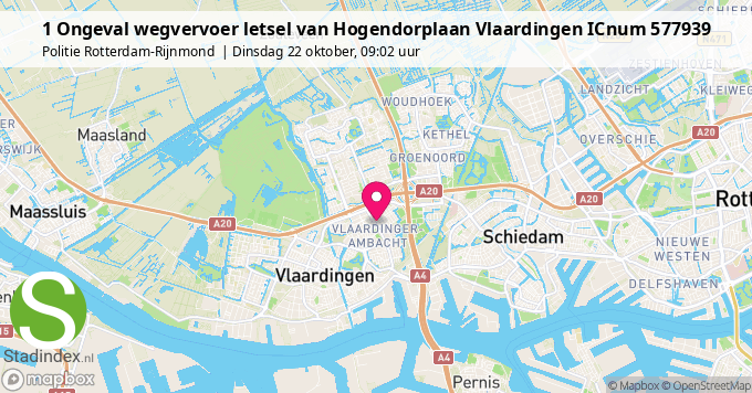 1 Ongeval wegvervoer letsel van Hogendorplaan Vlaardingen ICnum 577939