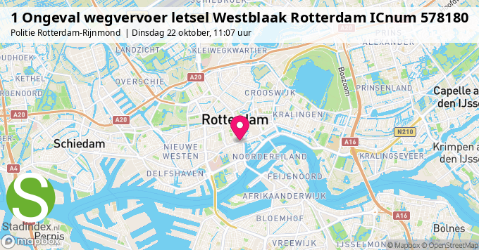 1 Ongeval wegvervoer letsel Westblaak Rotterdam ICnum 578180