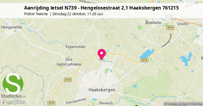 Aanrijding letsel N739 - Hengelosestraat 2,1 Haaksbergen 761215