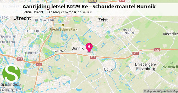 Aanrijding letsel N229 Re - Schoudermantel Bunnik