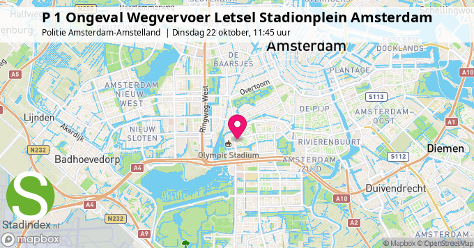 P 1 Ongeval Wegvervoer Letsel Stadionplein Amsterdam