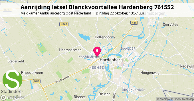 Aanrijding letsel Blanckvoortallee Hardenberg 761552