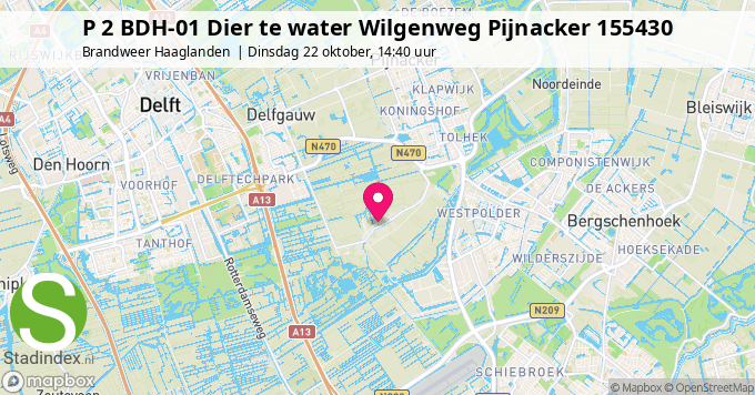 P 2 BDH-01 Dier te water Wilgenweg Pijnacker 155430