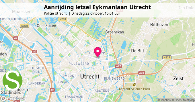 Aanrijding letsel Eykmanlaan Utrecht