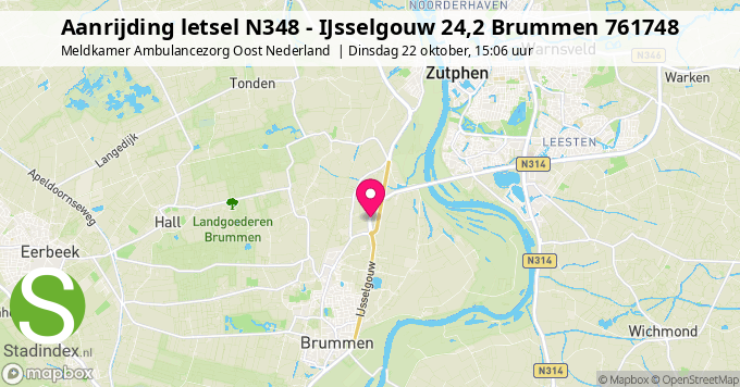 Aanrijding letsel N348 - IJsselgouw 24,2 Brummen 761748