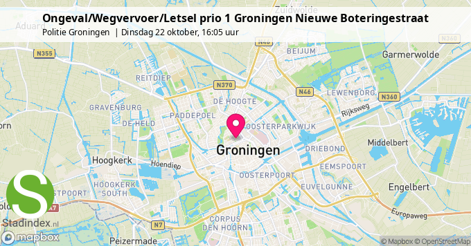 Ongeval/Wegvervoer/Letsel prio 1 Groningen Nieuwe Boteringestraat