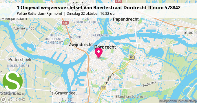 1 Ongeval wegvervoer letsel Van Baerlestraat Dordrecht ICnum 578842