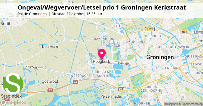 Ongeval/Wegvervoer/Letsel prio 1 Groningen Kerkstraat