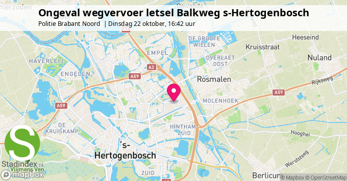 Ongeval wegvervoer letsel Balkweg s-Hertogenbosch