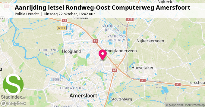 Aanrijding letsel Rondweg-Oost Computerweg Amersfoort