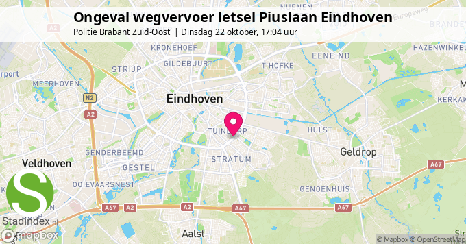 Ongeval wegvervoer letsel Piuslaan Eindhoven