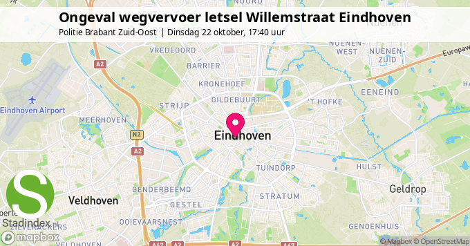 Ongeval wegvervoer letsel Willemstraat Eindhoven