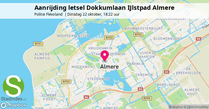 Aanrijding letsel Dokkumlaan IJlstpad Almere