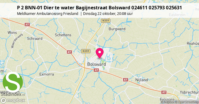 P 2 BNN-01 Dier te water Bagijnestraat Bolsward 024611 025793 025631