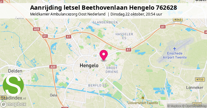 Aanrijding letsel Beethovenlaan Hengelo 762628