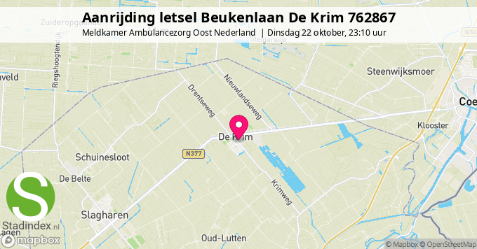 Aanrijding letsel Beukenlaan De Krim 762867