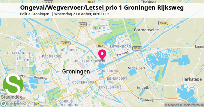 Ongeval/Wegvervoer/Letsel prio 1 Groningen Rijksweg