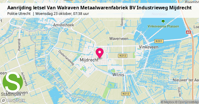 Aanrijding letsel Van Walraven Metaalwarenfabriek BV Industrieweg Mijdrecht