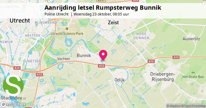 Aanrijding letsel Rumpsterweg Bunnik