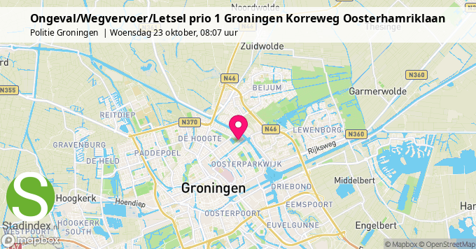 Ongeval/Wegvervoer/Letsel prio 1 Groningen Korreweg Oosterhamriklaan