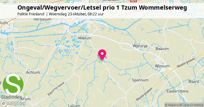 Ongeval/Wegvervoer/Letsel prio 1 Tzum Wommelserweg