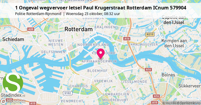 1 Ongeval wegvervoer letsel Paul Krugerstraat Rotterdam ICnum 579904