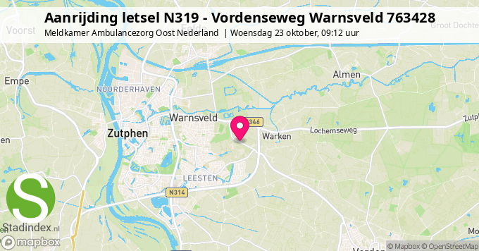 Aanrijding letsel N319 - Vordenseweg Warnsveld 763428