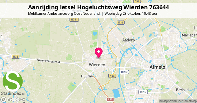 Aanrijding letsel Hogeluchtsweg Wierden 763644