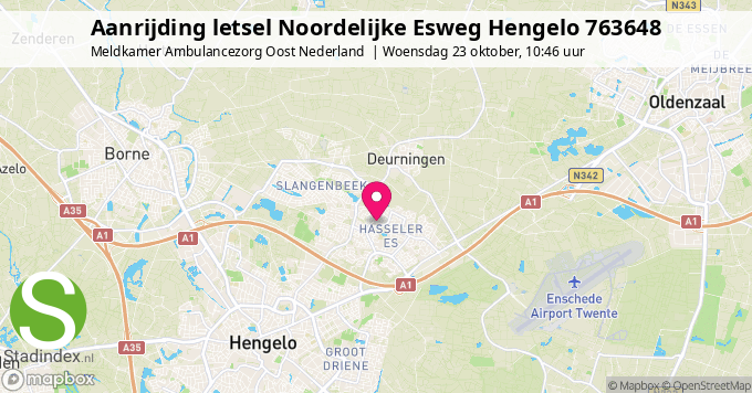 Aanrijding letsel Noordelijke Esweg Hengelo 763648