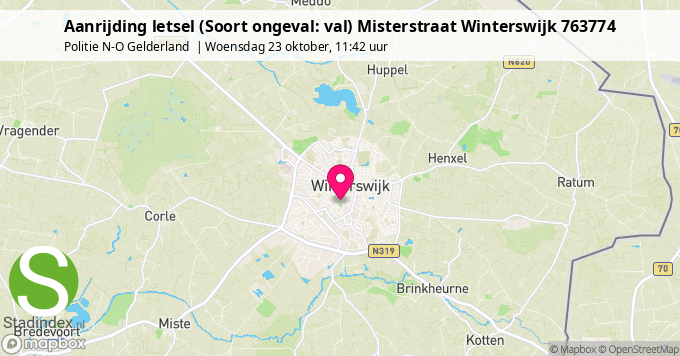 Aanrijding letsel (Soort ongeval: val) Misterstraat Winterswijk 763774