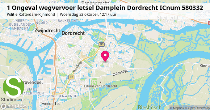 1 Ongeval wegvervoer letsel Damplein Dordrecht ICnum 580332