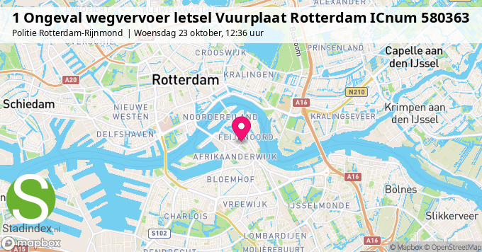 1 Ongeval wegvervoer letsel Vuurplaat Rotterdam ICnum 580363