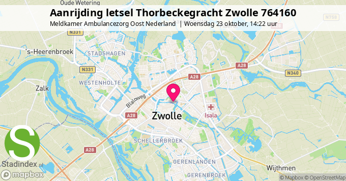 Aanrijding letsel Thorbeckegracht Zwolle 764160