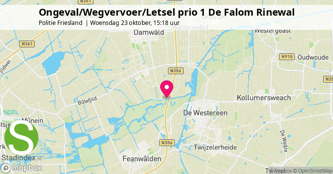 Ongeval/Wegvervoer/Letsel prio 1 De Falom Rinewal