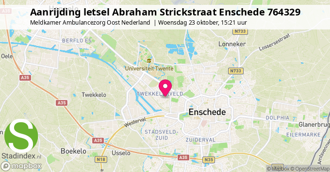 Aanrijding letsel Abraham Strickstraat Enschede 764329