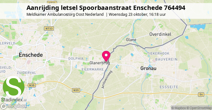 Aanrijding letsel Spoorbaanstraat Enschede 764494