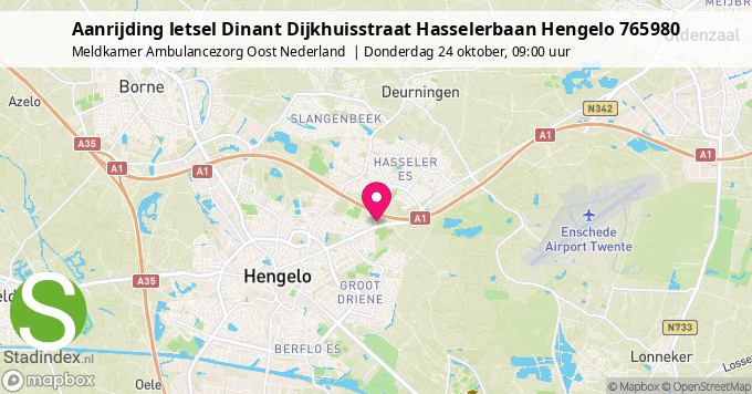 Aanrijding letsel Dinant Dijkhuisstraat Hasselerbaan Hengelo 765980